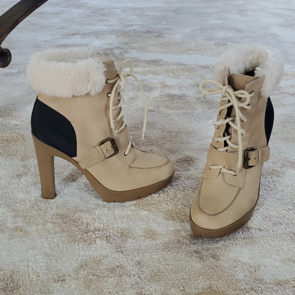 Ralph Lauren Heeled Boots with Fur